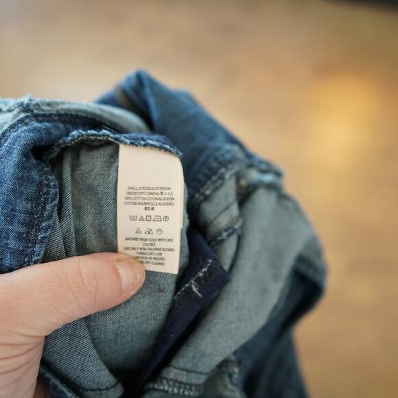 Free People Sun‎ Valley Jumpsuit Womens Size 6 Blue Denim Tie Wasit Zip Front - Picture 5 of 6